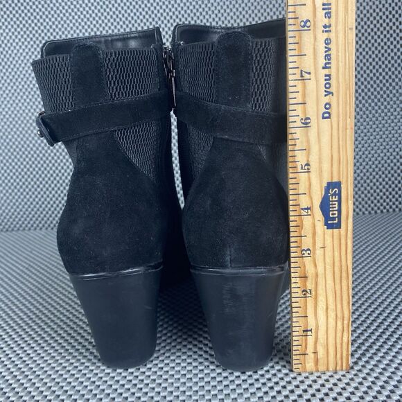 Blondo Liberata Wedge Boots Womens Size 10.5 M Black Leather Zipper Ankle Boots - Picture 7 of 10